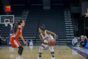 GCU student playing basketball