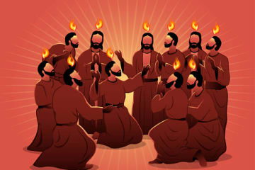 disciples of Christ receiving the Holy Spirit