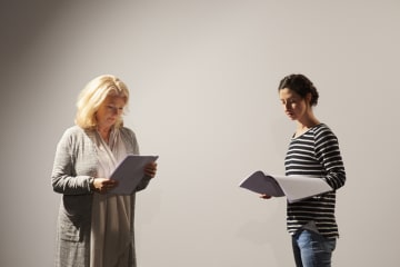two people rehearsing for a play