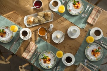 breakfast on a table