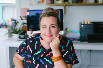 Art director working in at home office