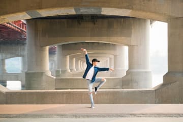 Professional dancer performing dance