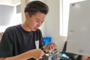 Prop master working with prop for movie