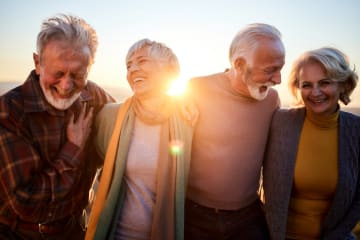 Friends laughing together