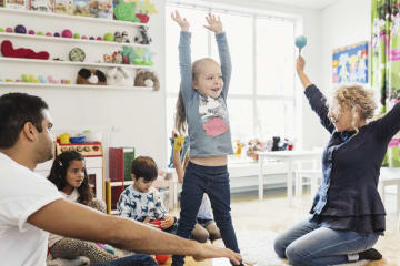 Students dancing and playing