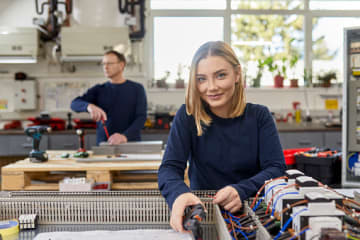 Student taking electrical engineering course