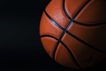 basketball with black background