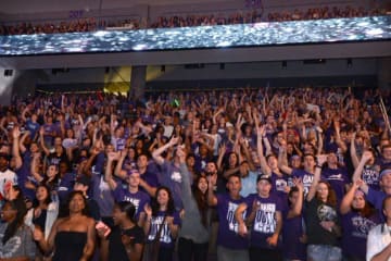 The GCU student section at a basketball game