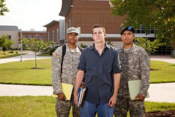 Military students on GCU's campus