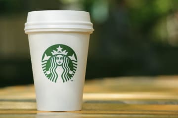 A Starbucks coffee cup