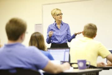 professor teaching to students