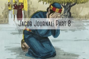 person with head in hands "jacob journal part 8" pasted over it