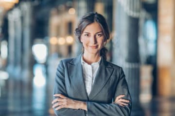 a legal advocate standing proudly in a city