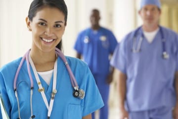 Healthcare people in scrubs