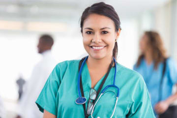 Woman nurse smiling