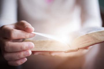 person reading the bible