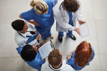 Nurses in a huddle