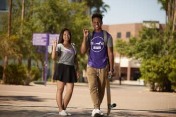 GCU students on the promenade