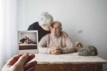 a photo of an older couple