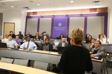 lecture room with students in it