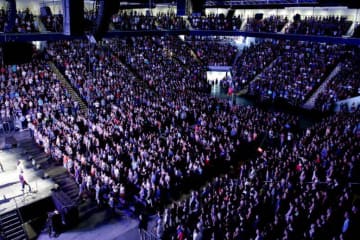 GCU students in the Arena for a Chapel service