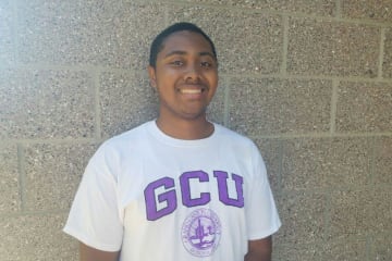 Myles Williams in a GCU shirt