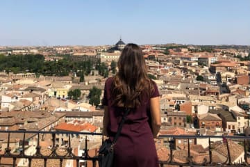 girl looking at view of Spain