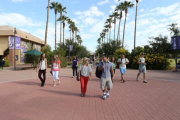 people walking on GCU campus