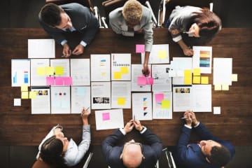 People working at a desk