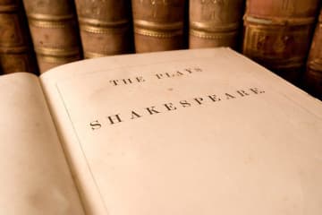close up of Shakespeare book