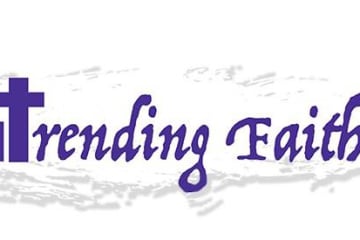 Trending faith logo with purple text