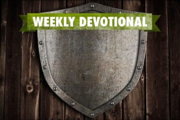 A shield under the Weekly Devotional banner