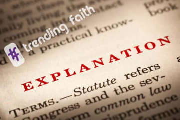 A text reading "explanation" under the Trending Faith Logo