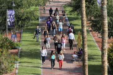 GCU students walking on campus