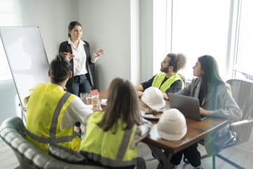 Female demonstrating leadership skills for engineers 