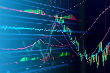 line graph of data on a computer