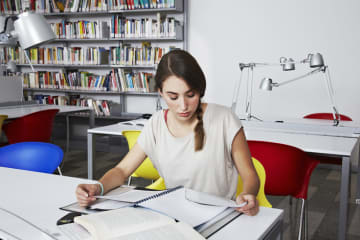 Female studying for finals