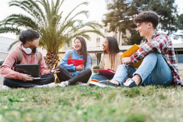 Group of international university students