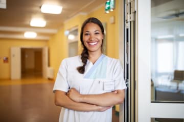 female nurse working at hospital