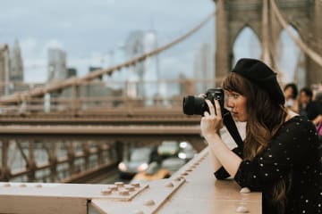 Designer taking photos in New York