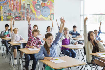 young students learning about restorative justice in a classroom