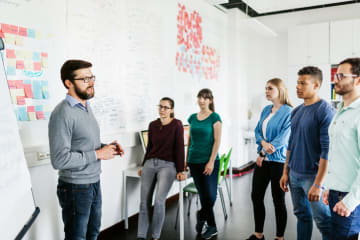 A group of teaching degree students learning about their degree