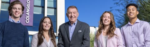 Jerry Colangelo with Colangelo College of Business students