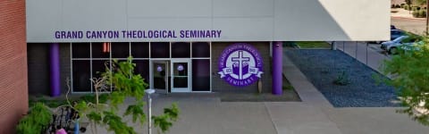 Aerial shot of GCU's Theological Seminary building on campus