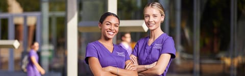 ABSN degree students smiling on GCU's campus