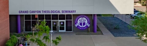 Aerial shot of GCU's Theological Seminary building on campus