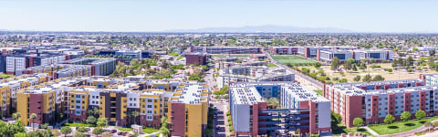 Aerial view of GCU campus