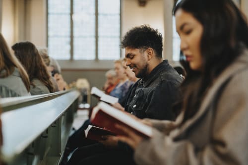 People at a church service