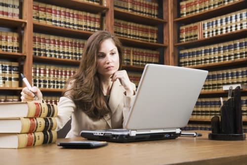 A student studying law.
