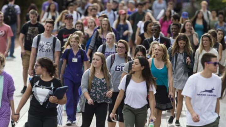 students on campus